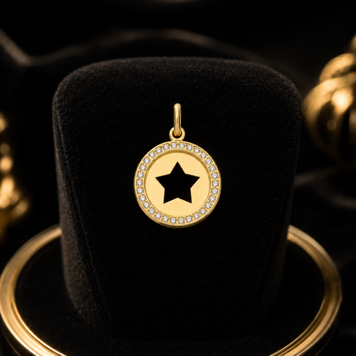 Round Star 9ct Yellow Gold Pendant 375 Hallmarked British Made All Chain Lengths