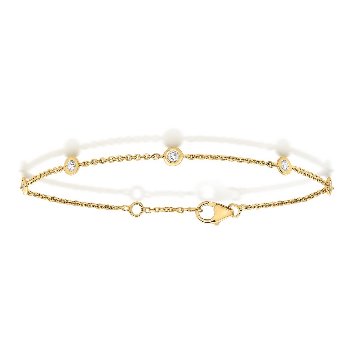 Flush 18ct Yellow Gold Bracelet Natural Diamond 750 Hallmarked British Made