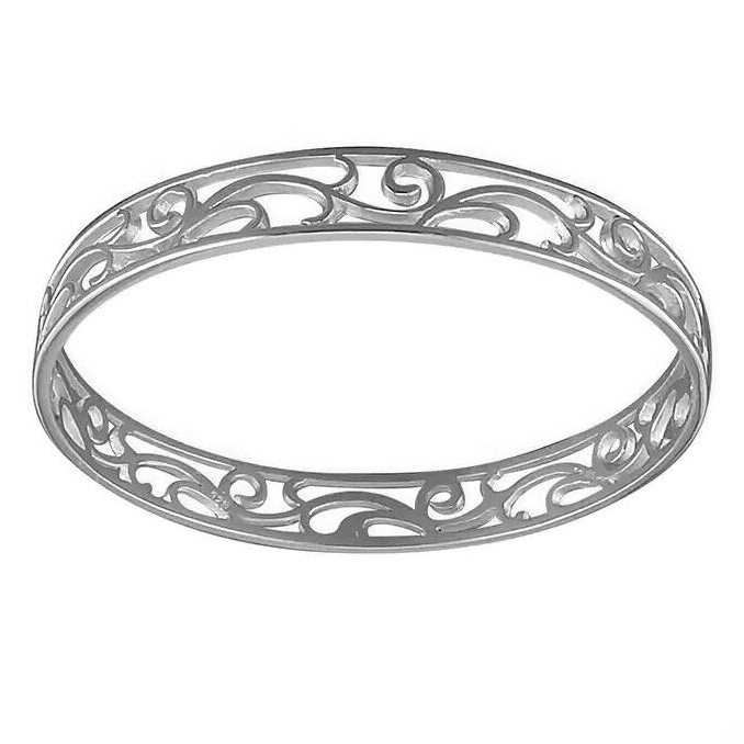 Filigree Swirl Bangle Sterling Silver 925 Hallmarked British Made Brand New