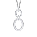Double Oval Drop Pendant Sterling Silver 925 Hallmark All Chain Lengths