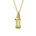 Elongated Peridot Pendant 9ct Yellow Gold 375 Hallmarked British Made