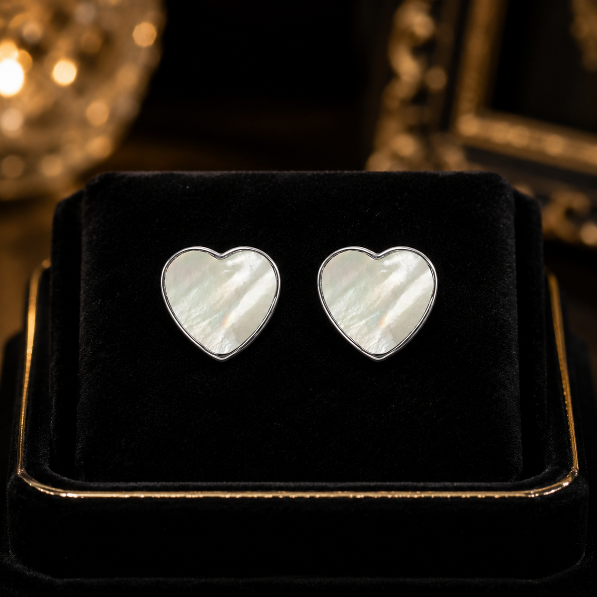Natural Heart Flush Pearl Earrings Sterling Silver 925 Hallmarked British Made