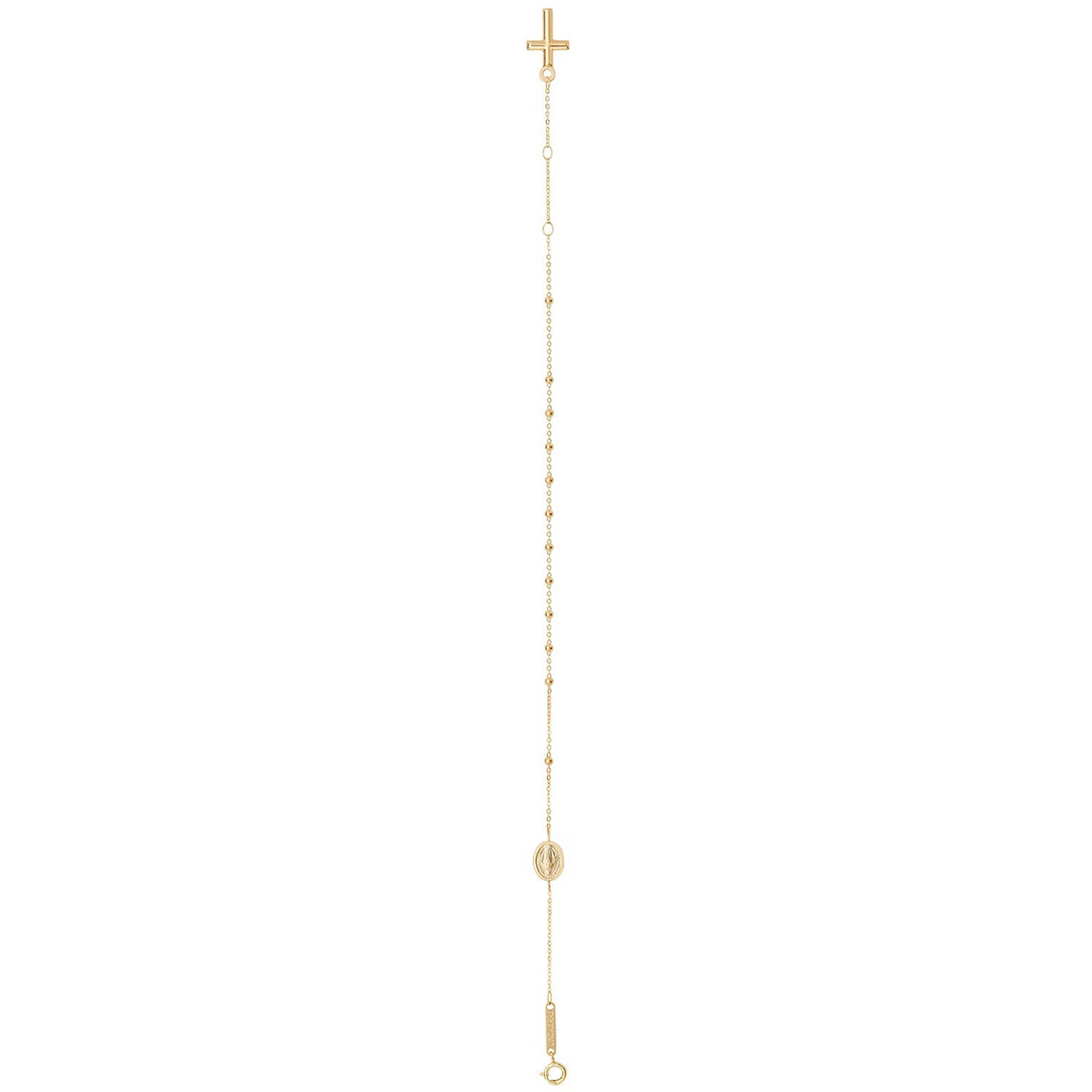 Ladies Catholic Rosary Cross Bracelet 9ct Yellow Gold 375 Hallmark British Made