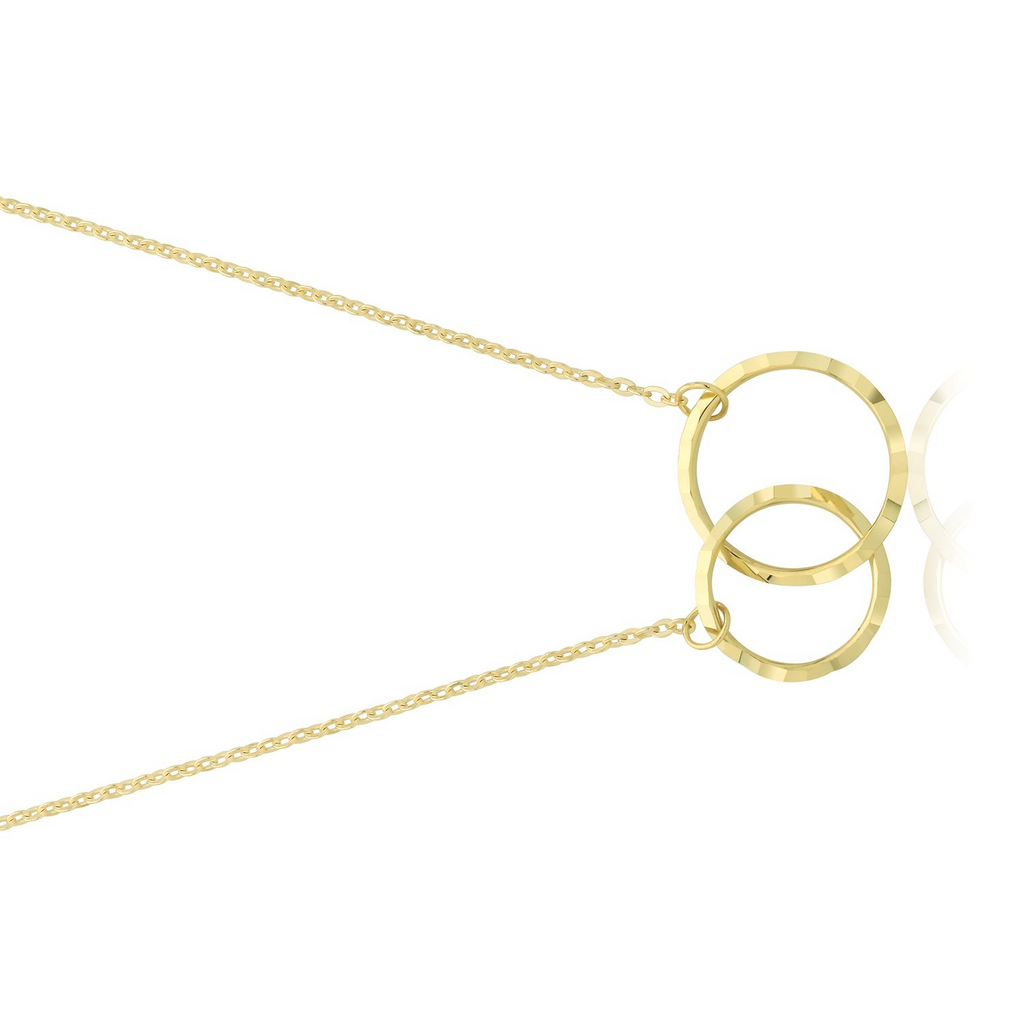 Ladies Interlocking Loop Necklace 9ct Yellow Gold 375 Hallmarked British Made