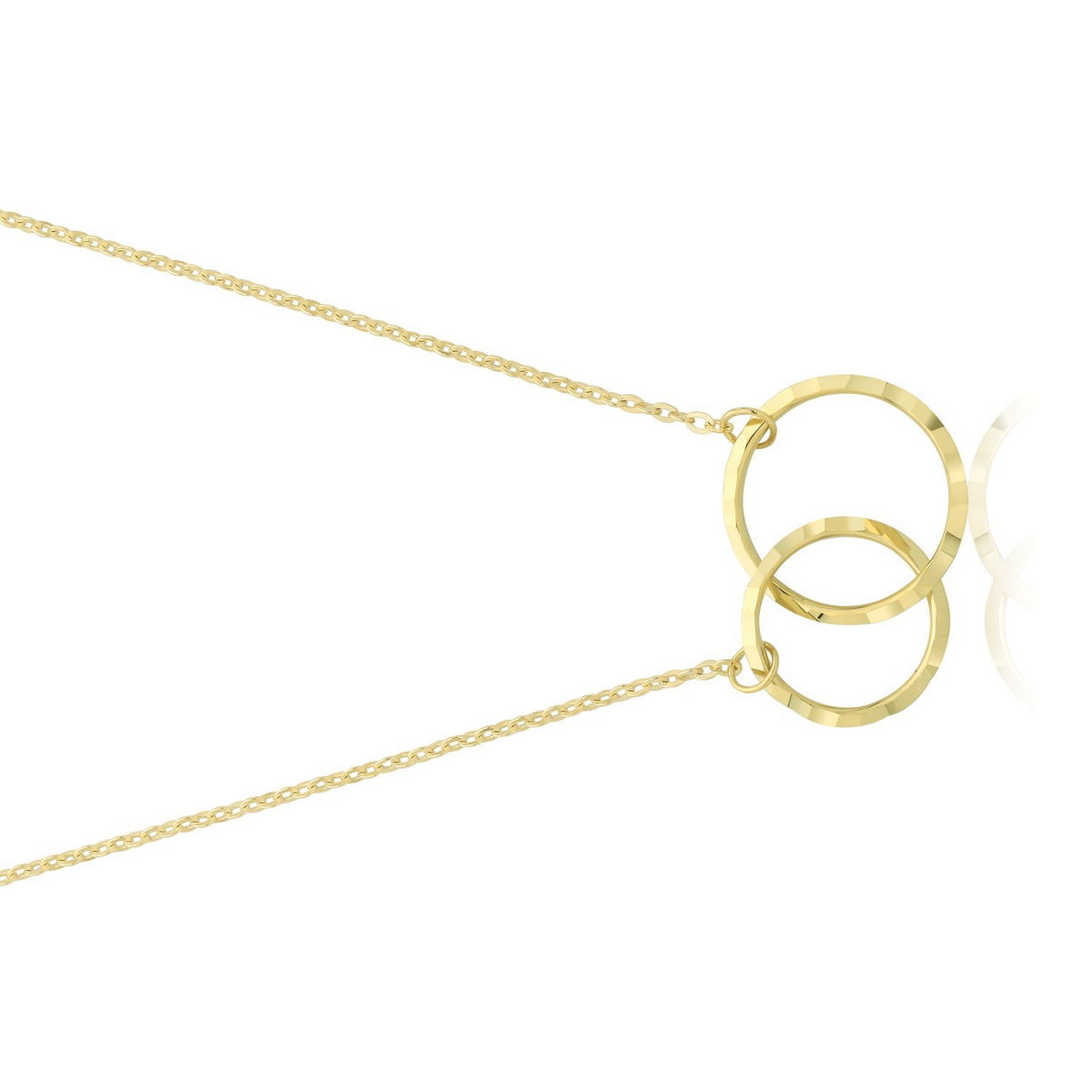 Ladies Interlocking Loop Necklace 9ct Yellow Gold 375 Hallmarked British Made