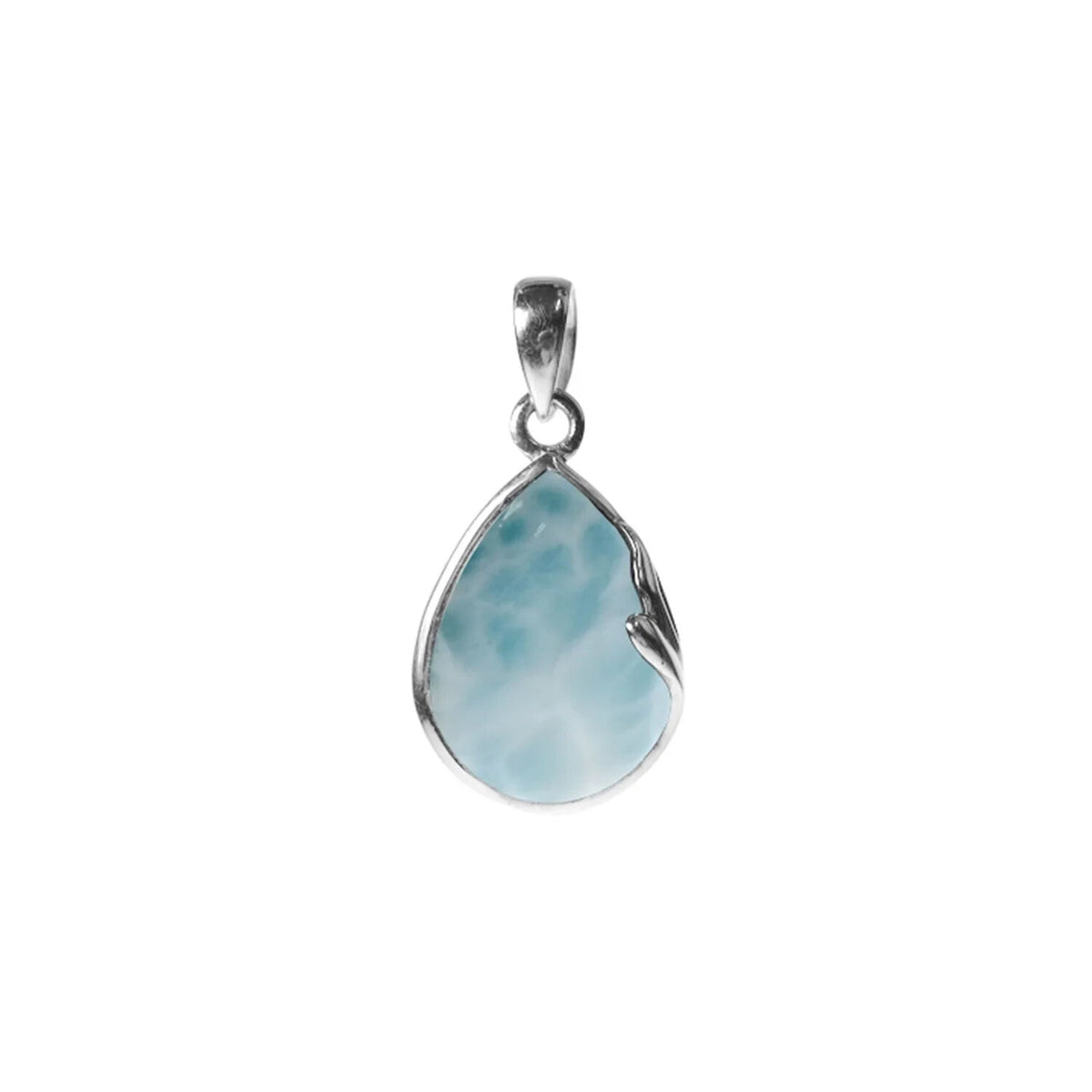 Teardrop Larimar Pendant Sterling Silver 925 Hallmarked All Chain Lengths