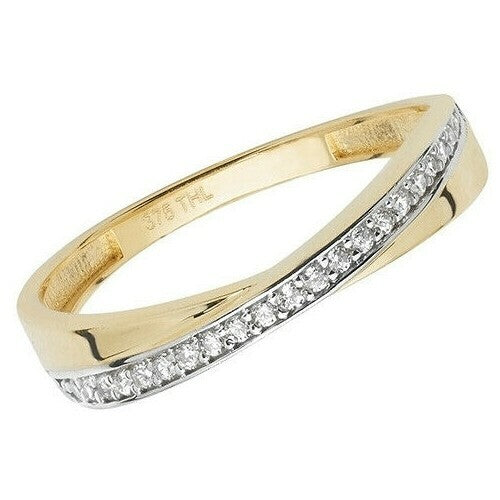 Crossover Gemstone Eternity Ring 9ct Yellow Gold 375 Hallmarked Sizes J - R