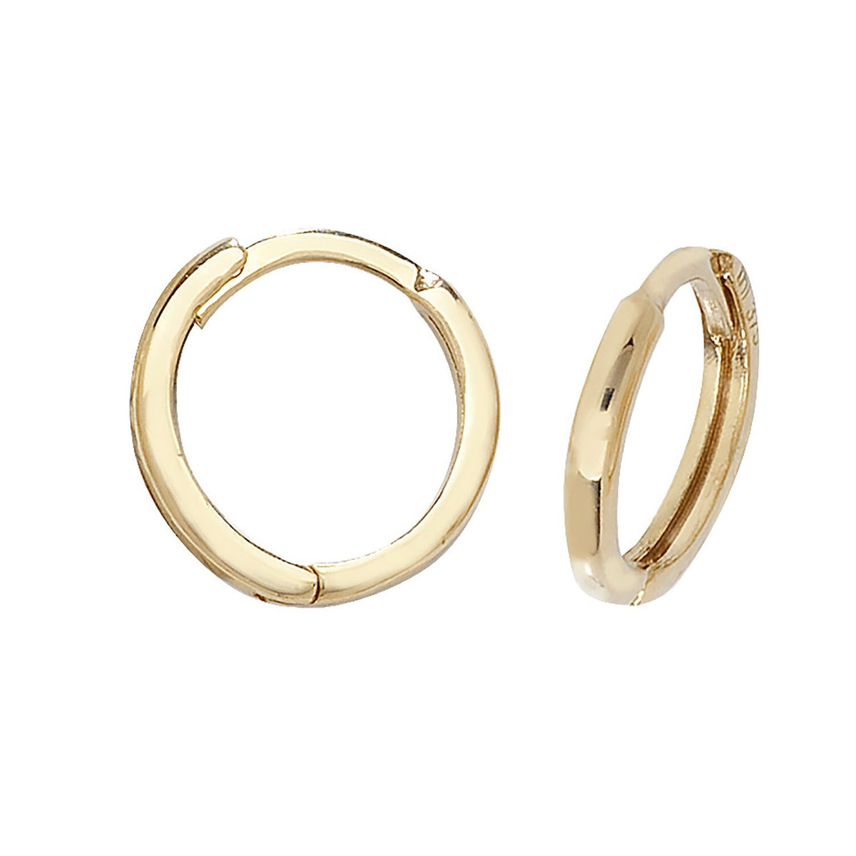9ct Yellow Gold 8mm Hoop Earrings British Made 375 Hallmarked Brand New Boxed