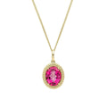 Oval Natural Pink Topaz Pendant 9ct Yellow Gold 375 Hallmarked British Made