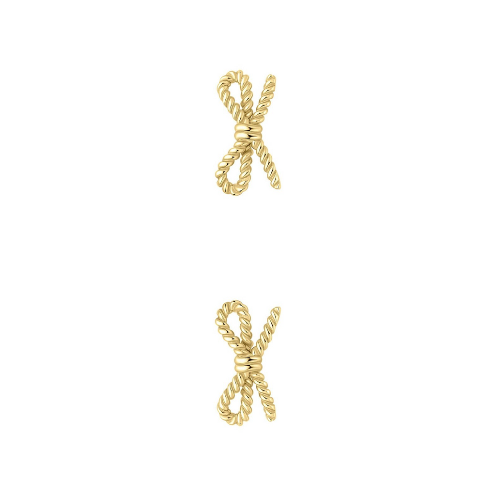 Classic Bow Stud Earrings 9ct Yellow Gold 375 Hallmarked British Made