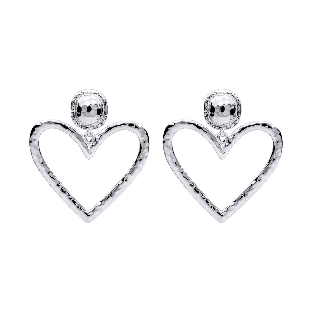 Large Heart Drop Earrings Sterling Silver 925 Hallmarked Brand New Boxed