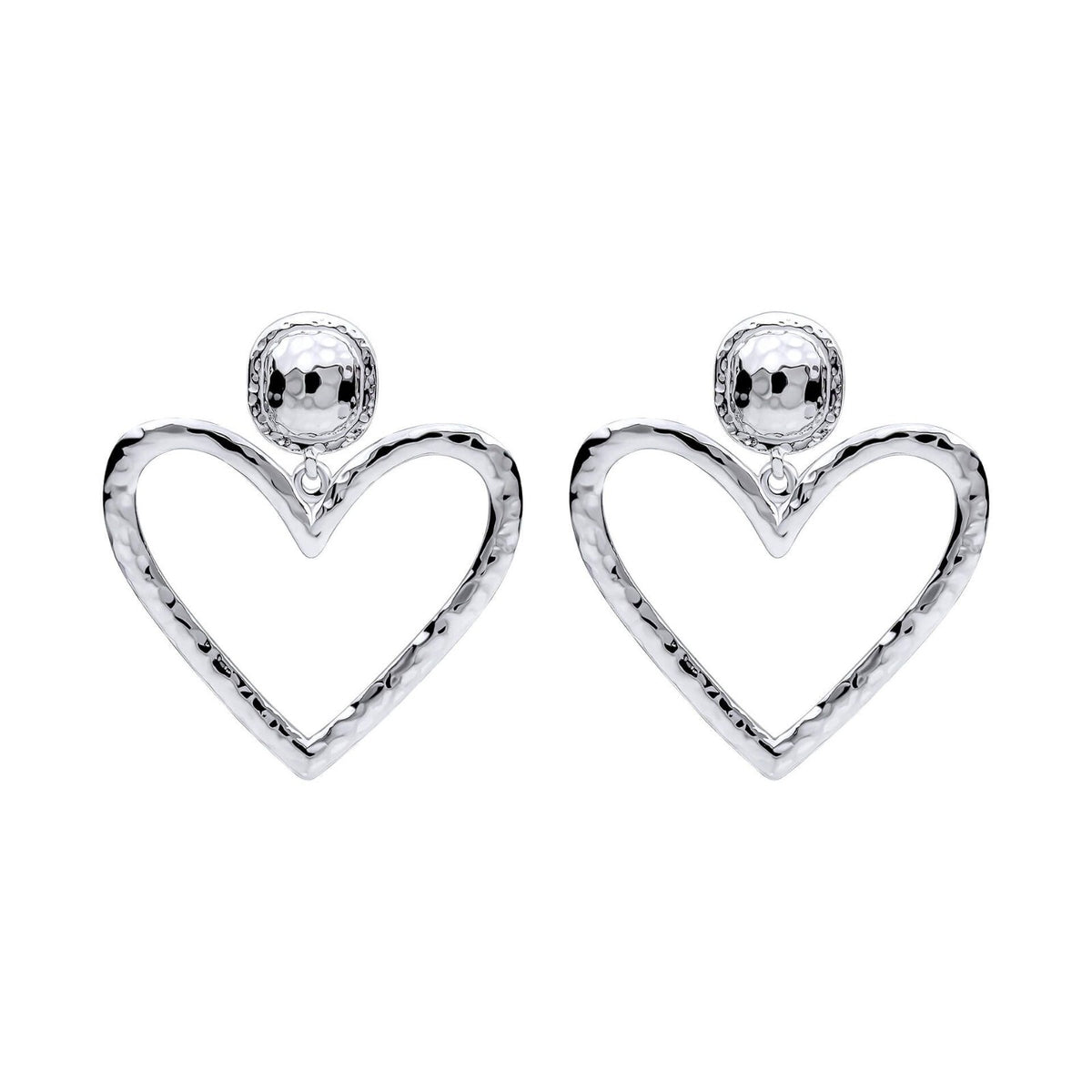 Large Heart Drop Earrings Sterling Silver 925 Hallmarked Brand New Boxed