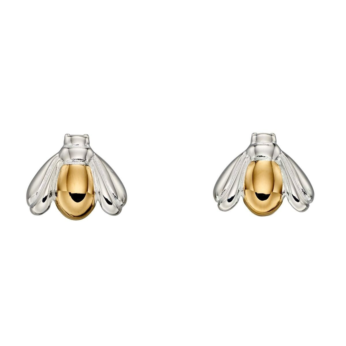 Small Bee Stud Earrings 9ct Yellow Gold Plated Hallmarked Brand New Boxed