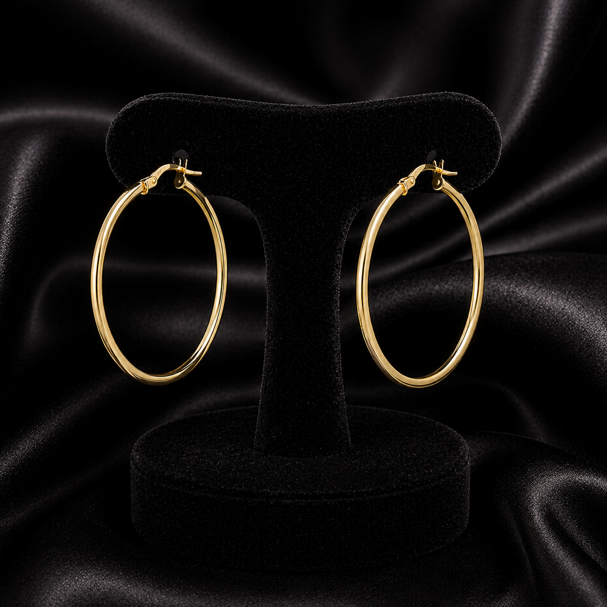 9ct Yellow Gold Hoop Earrings 375 Hallmarked 8mm - 50mm Diameter British Made