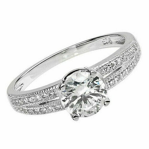 Sterling Silver Solitaire Ring Engagement Gemstone 925 Hallmarked Size K - T