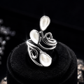 Teardrop Pearl Wrap Ring Sterling Silver 925 Hallmark British Made Size K - T