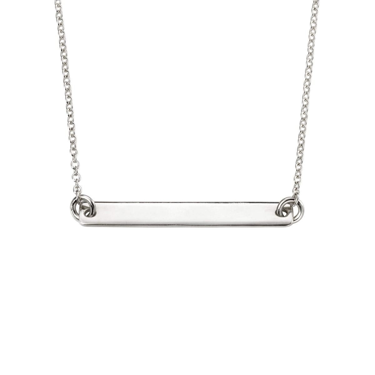 Engravable Bar Pendant Sterling Silver 925 Hallmarked All Chain Lengths