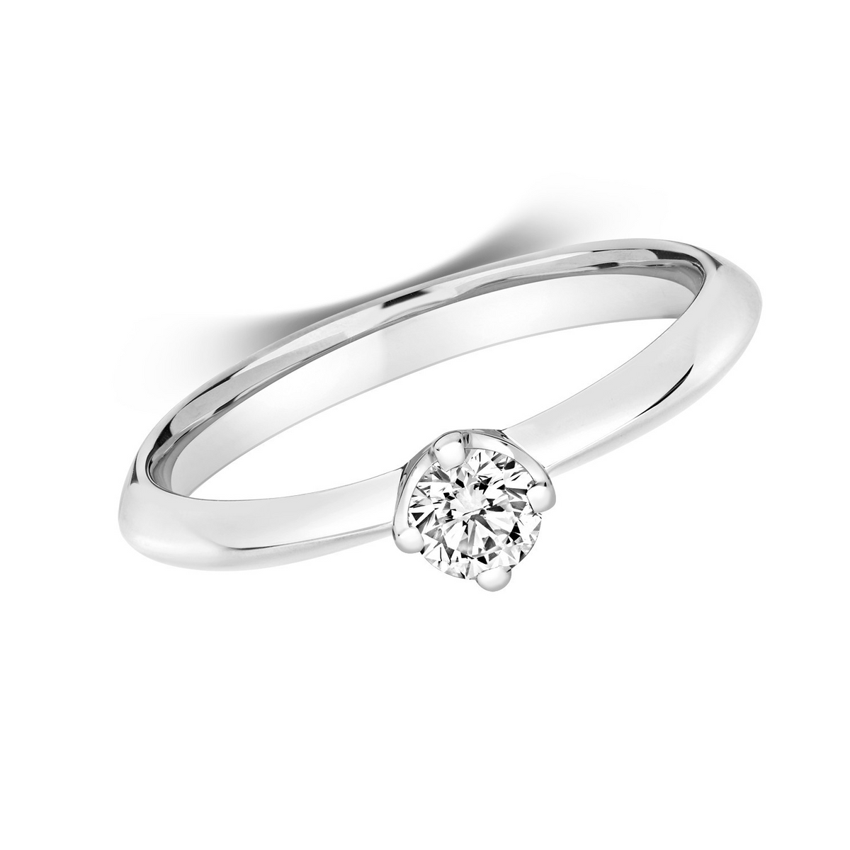 Solitaire Natural Diamond Ring 18ct White Gold Hallmarked Sizes J - N