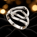 Sterling Silver Double Wrap Ring 925 Hallmarked Size K - S British Made