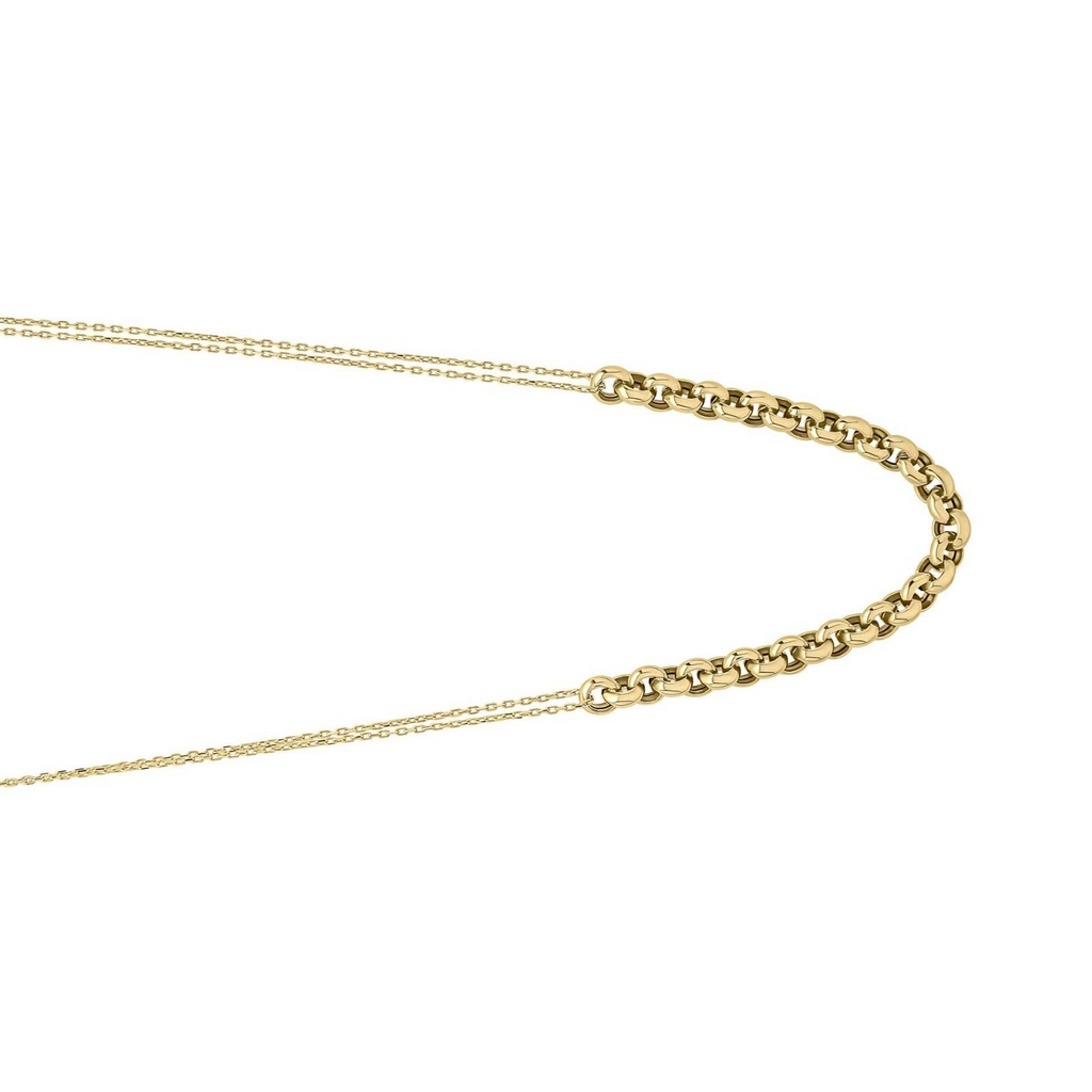 Double Chain Necklace 9ct Yellow Gold 375 Hallmarked British Made 45cm Brand New