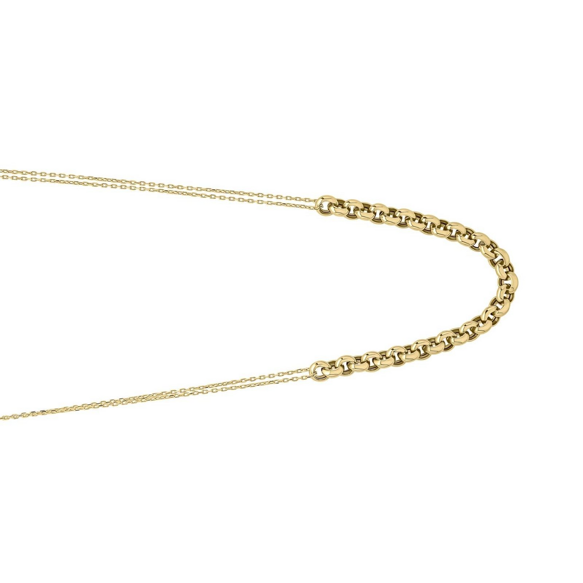 Double Chain Necklace 9ct Yellow Gold 375 Hallmarked British Made 45cm Brand New