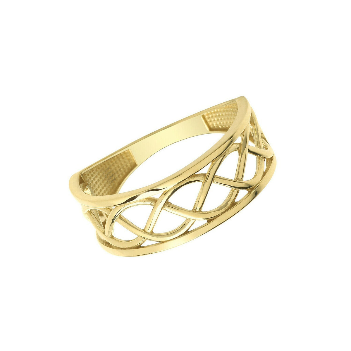 Celtic Ring 9ct Yellow Gold 375 Hallmarked Sizes L - Q British Made