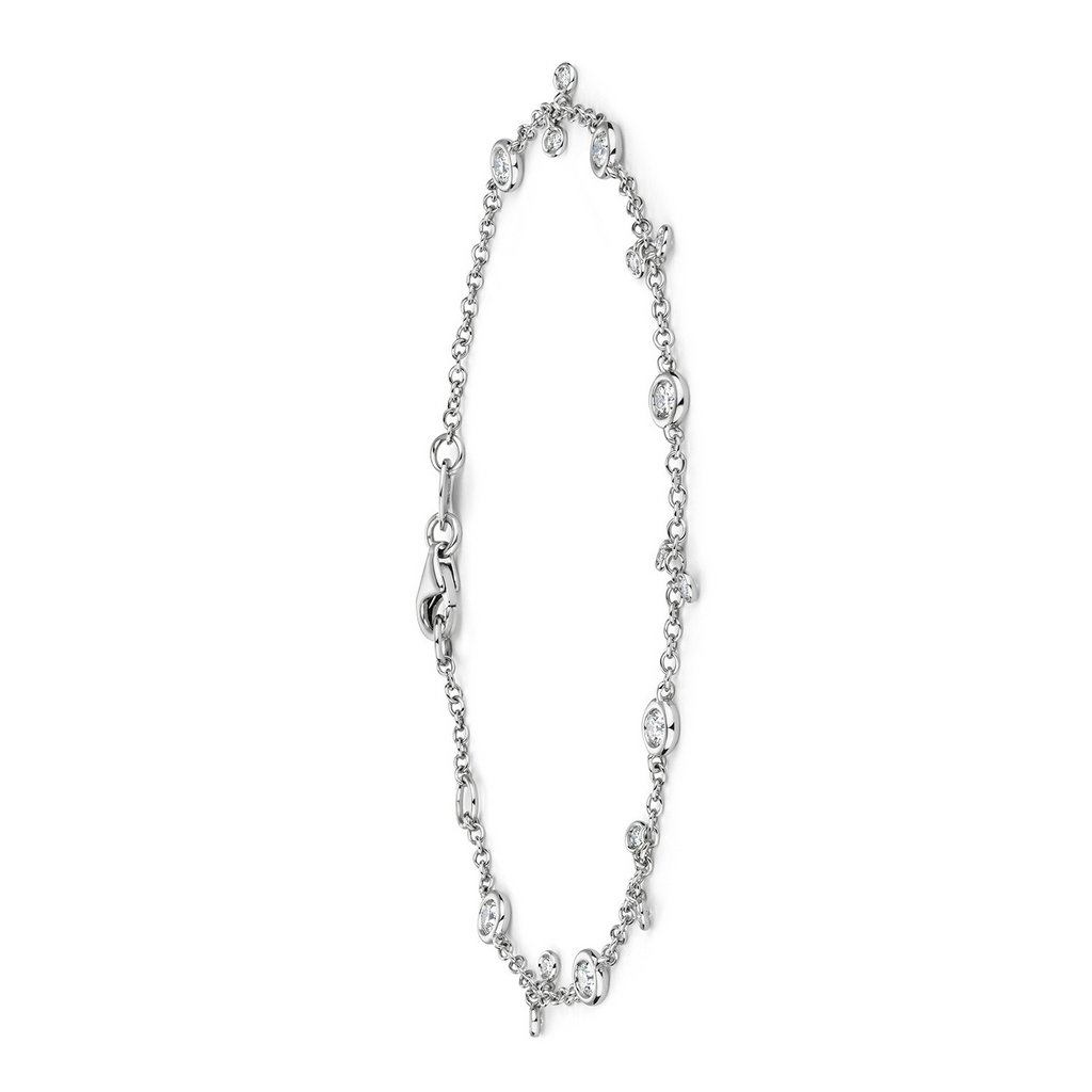 Flush 16 Natural Diamond 18ct White Gold Bracelet 375 Hallmarked British Made