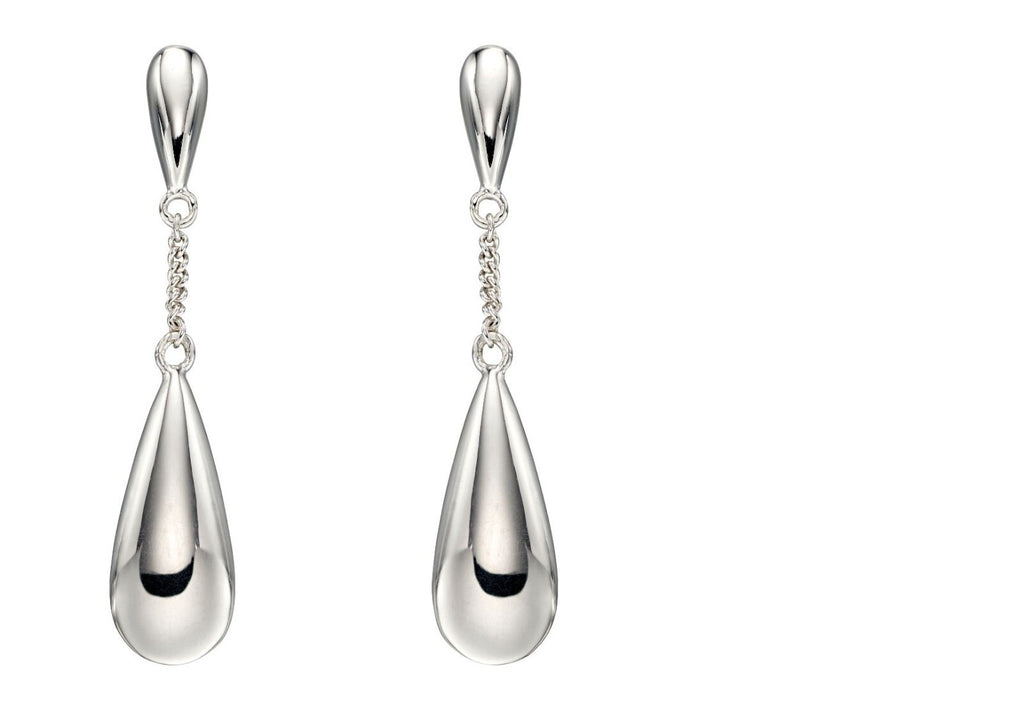 Double Teardrop Chain Drop Earrings Sterling Silver 925 Hallmark Brand New Boxed