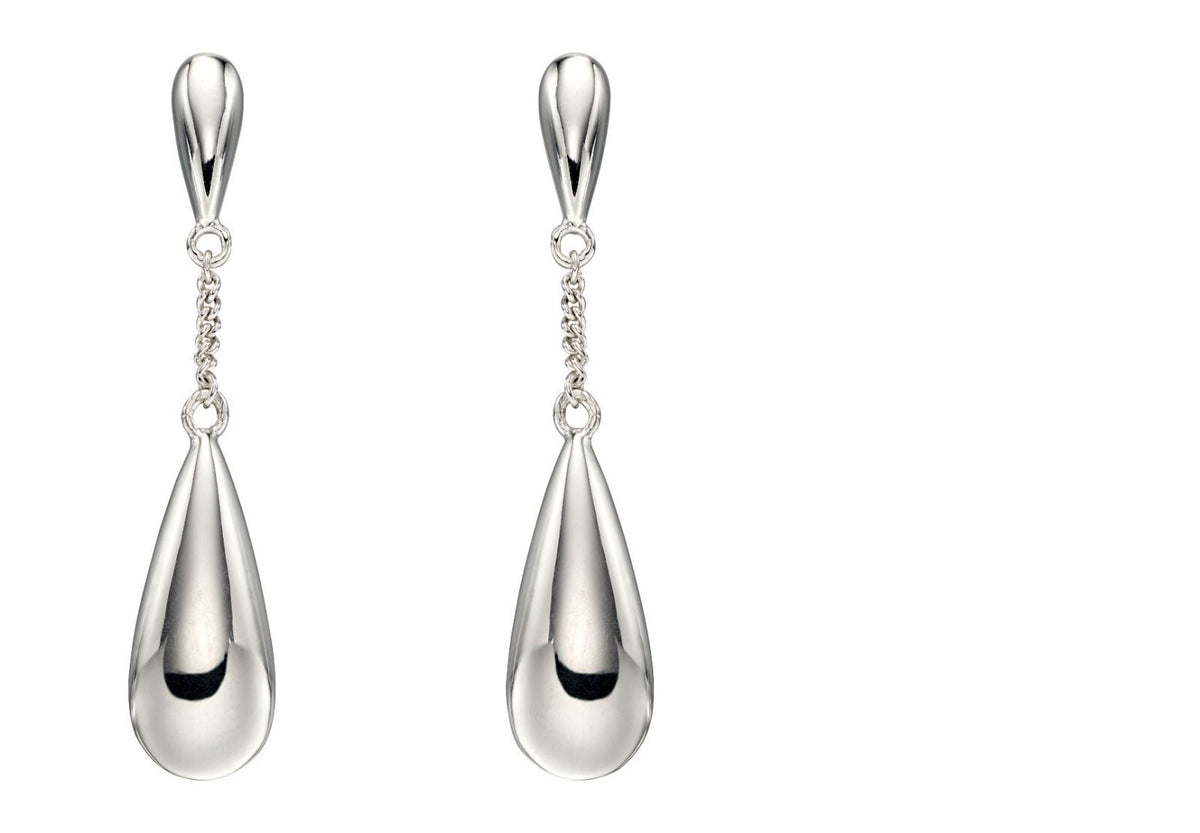 Double Teardrop Chain Drop Earrings Sterling Silver 925 Hallmark Brand New Boxed