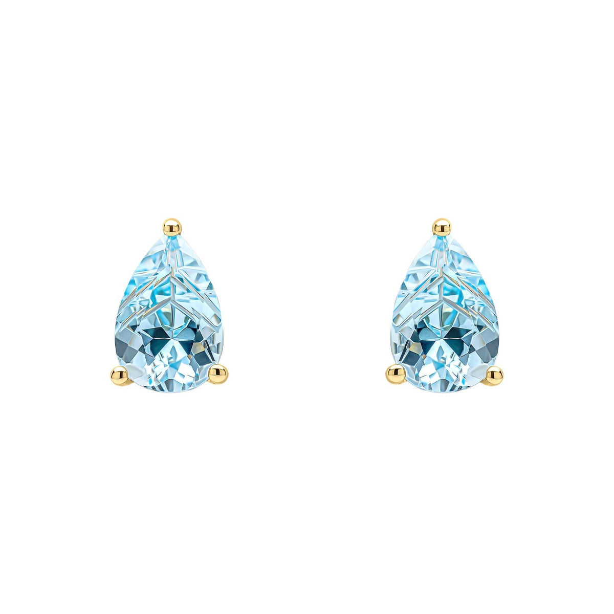 Natural Pear Topaz Pendant & Earrings Set 9ct Yellow Gold 375 Hallmarked