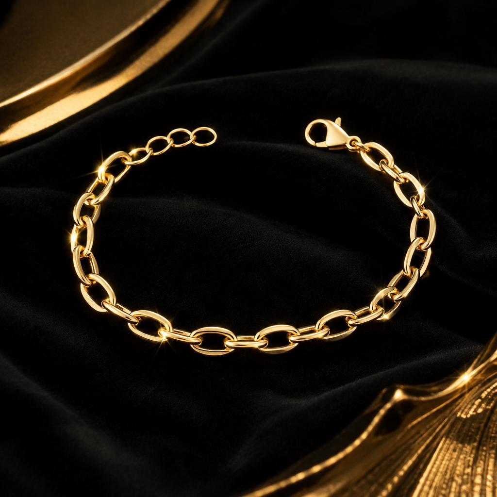 Marquise Link Bracelet 9ct Yellow Gold 375 Hallmarked British Made Brand New