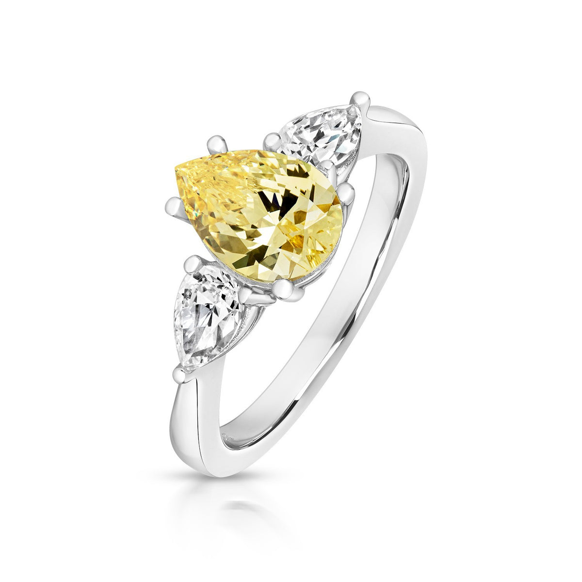 Pear Cut Citrine Ring Sterling Silver 925 Hallmarked Sizes I - P British Made