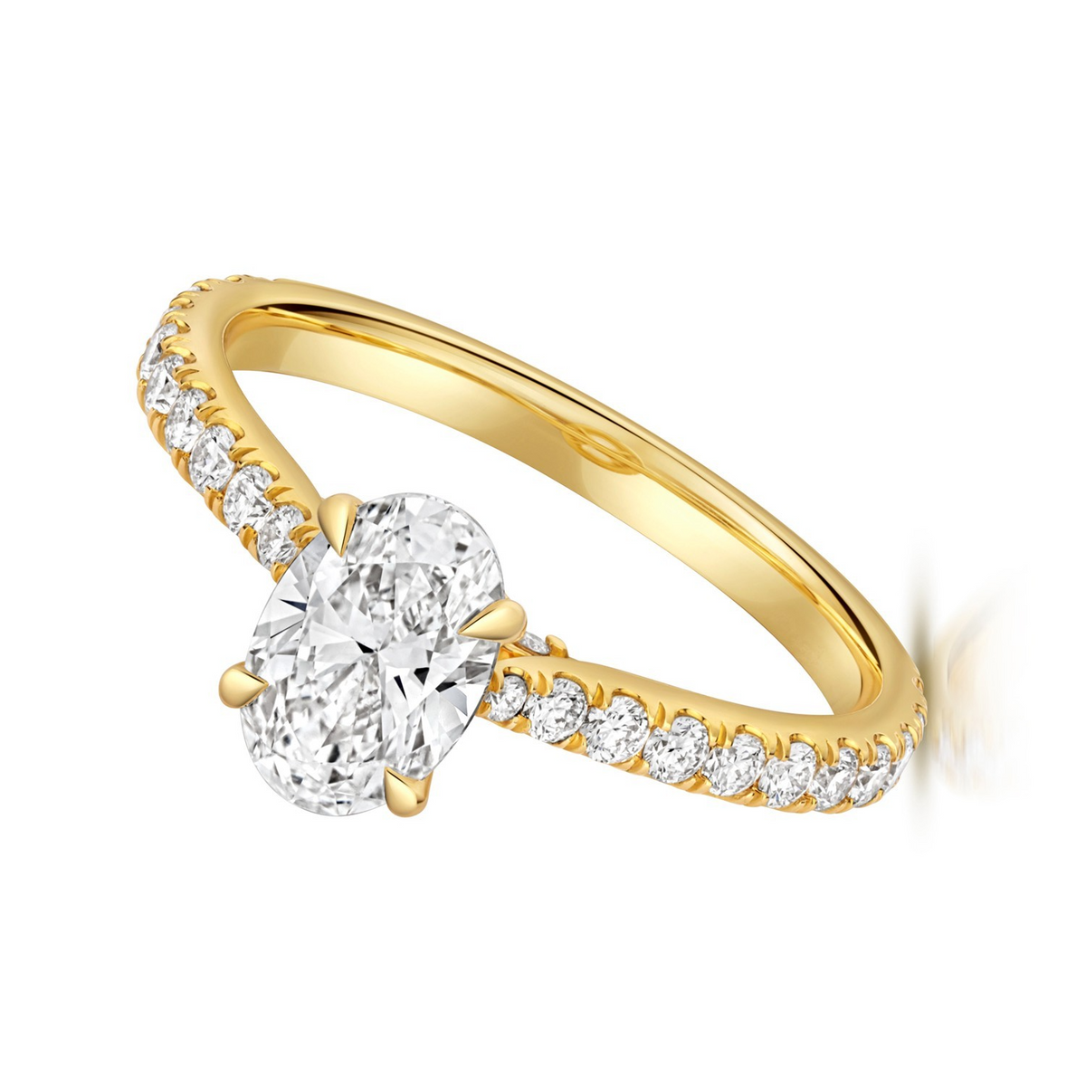 Oval Lab-Grown Diamond Engagement Ring 18ct Yellow Gold Hallmarked Sizes J - Q