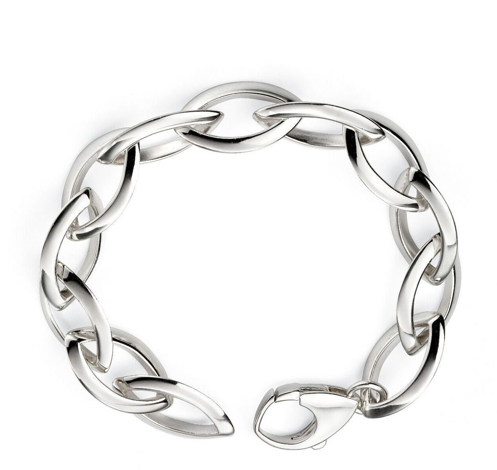 Sterling Silver Marquise Bracelet British Made 925 Hallmarked Brand New Boxed