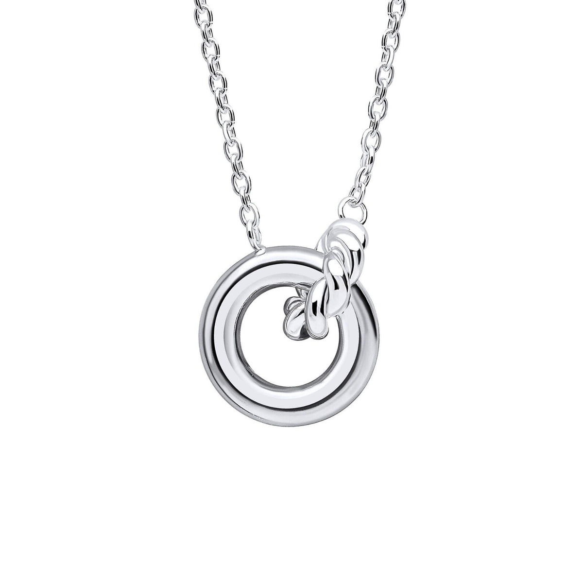 Linked Circle Necklace 925 Sterling Silver 925 Hallmarked British Made Brand New