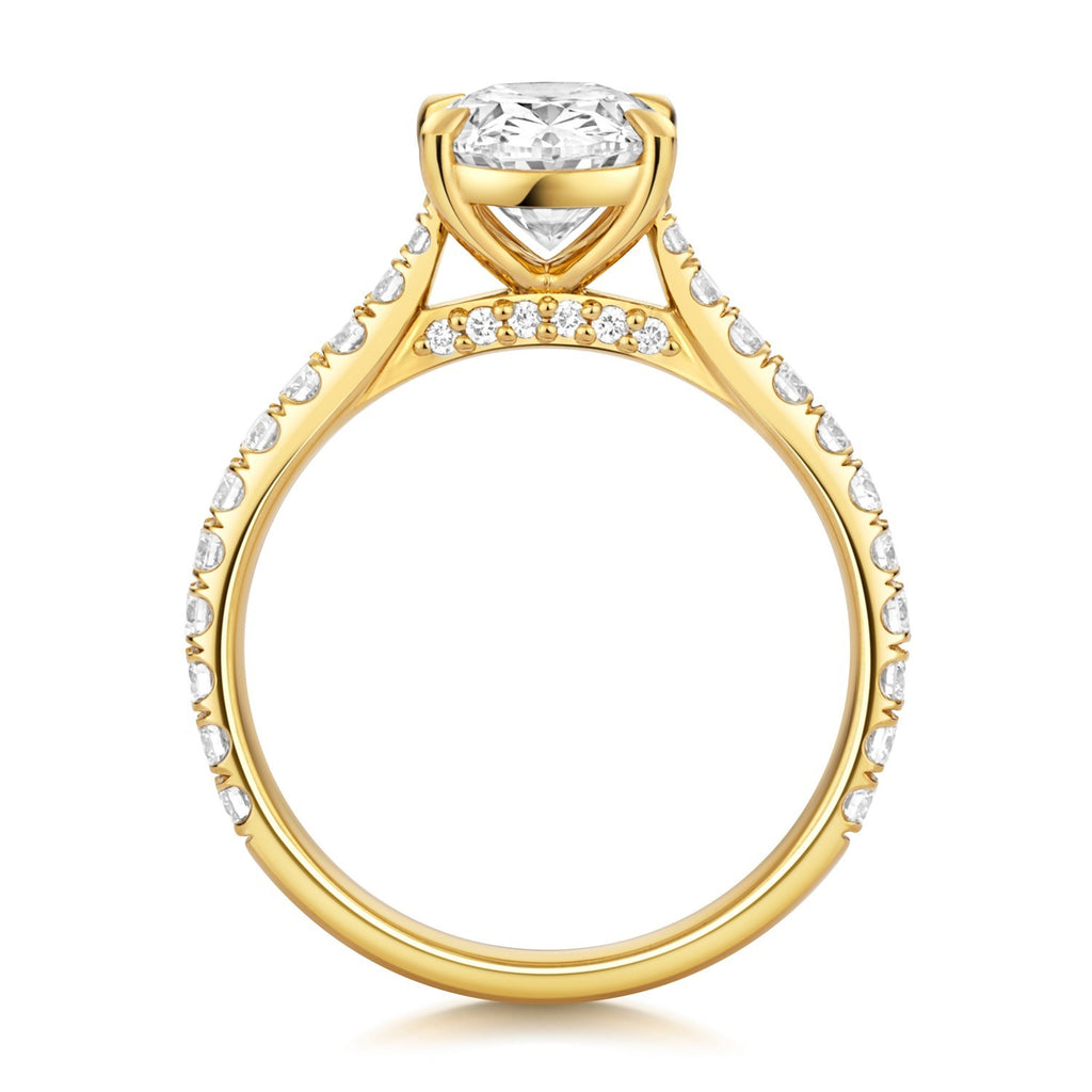 Oval Lab-Grown Diamond Engagement Ring 18ct Yellow Gold Hallmarked Sizes J - Q