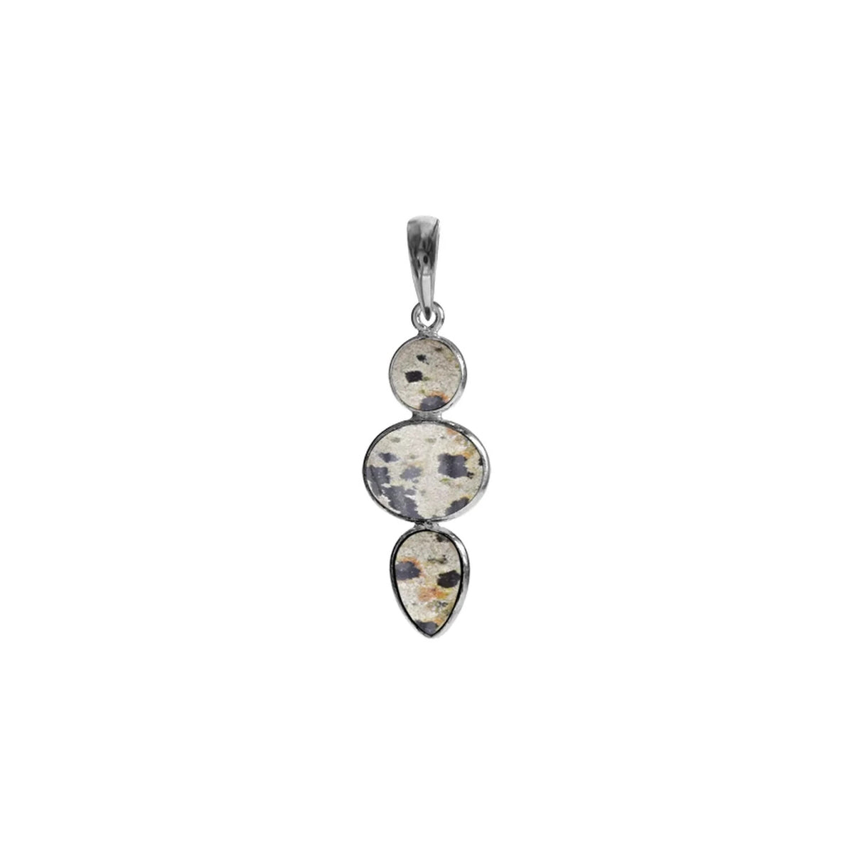 Mixed Shape Dalmatian Pendant Sterling Silver 925 Hallmarked  All Chain Lengths