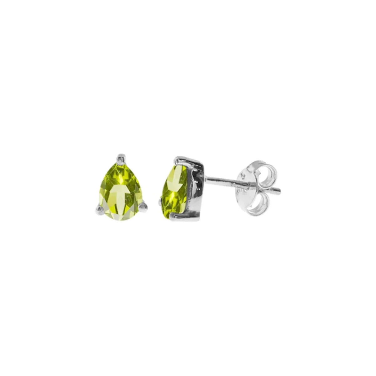Natural Peridot Teardrop Earrings Sterling Silver 925 Hallmark Brand New Boxed