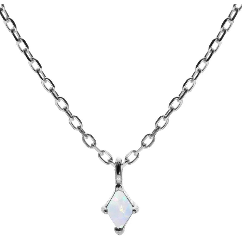Natural Marquise Opal Necklace Solid Sterling Silver 925 Hallmarked British Made
