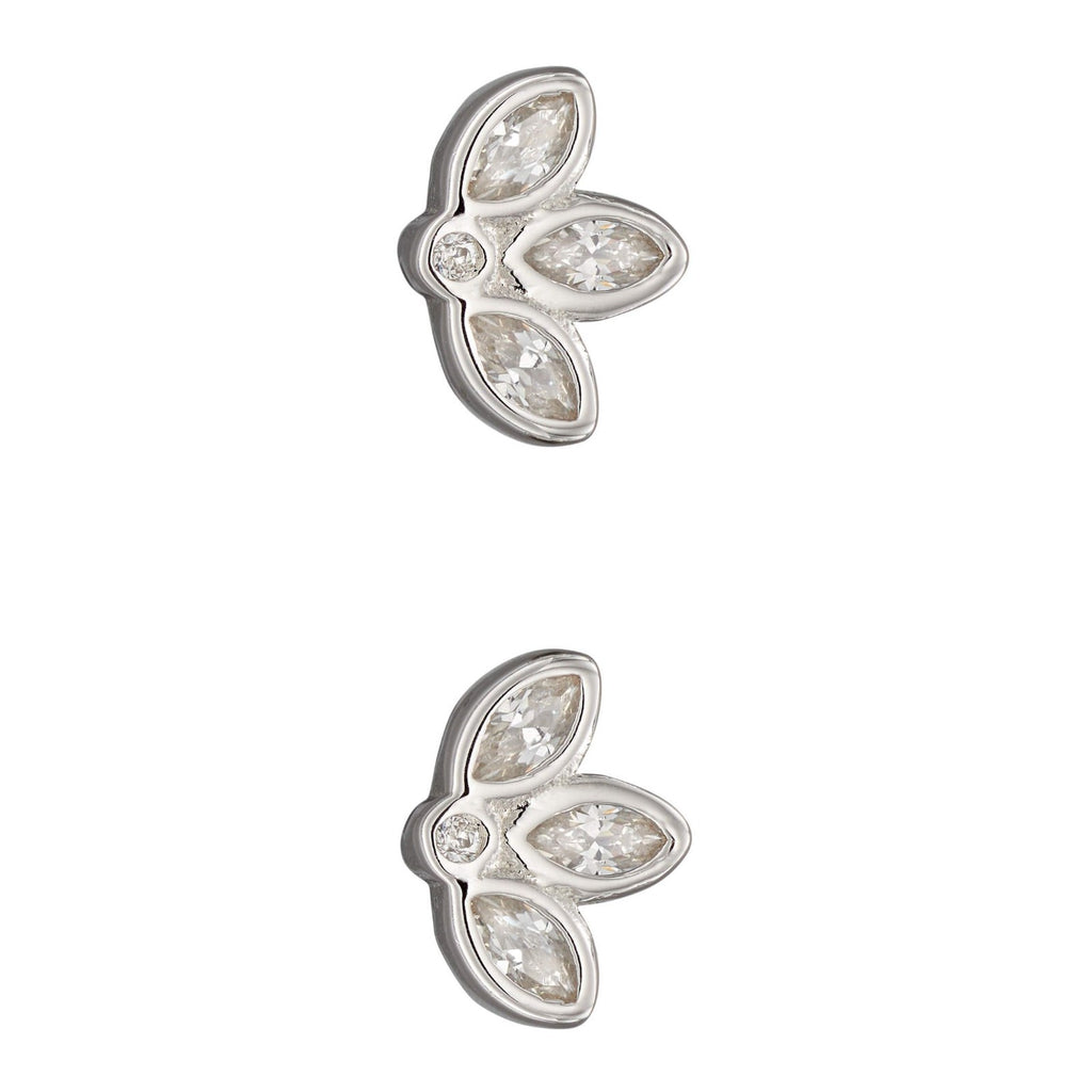 Lotus Flower Stud Earrings Sterling Silver 925 Hallmarked Brand New Boxed