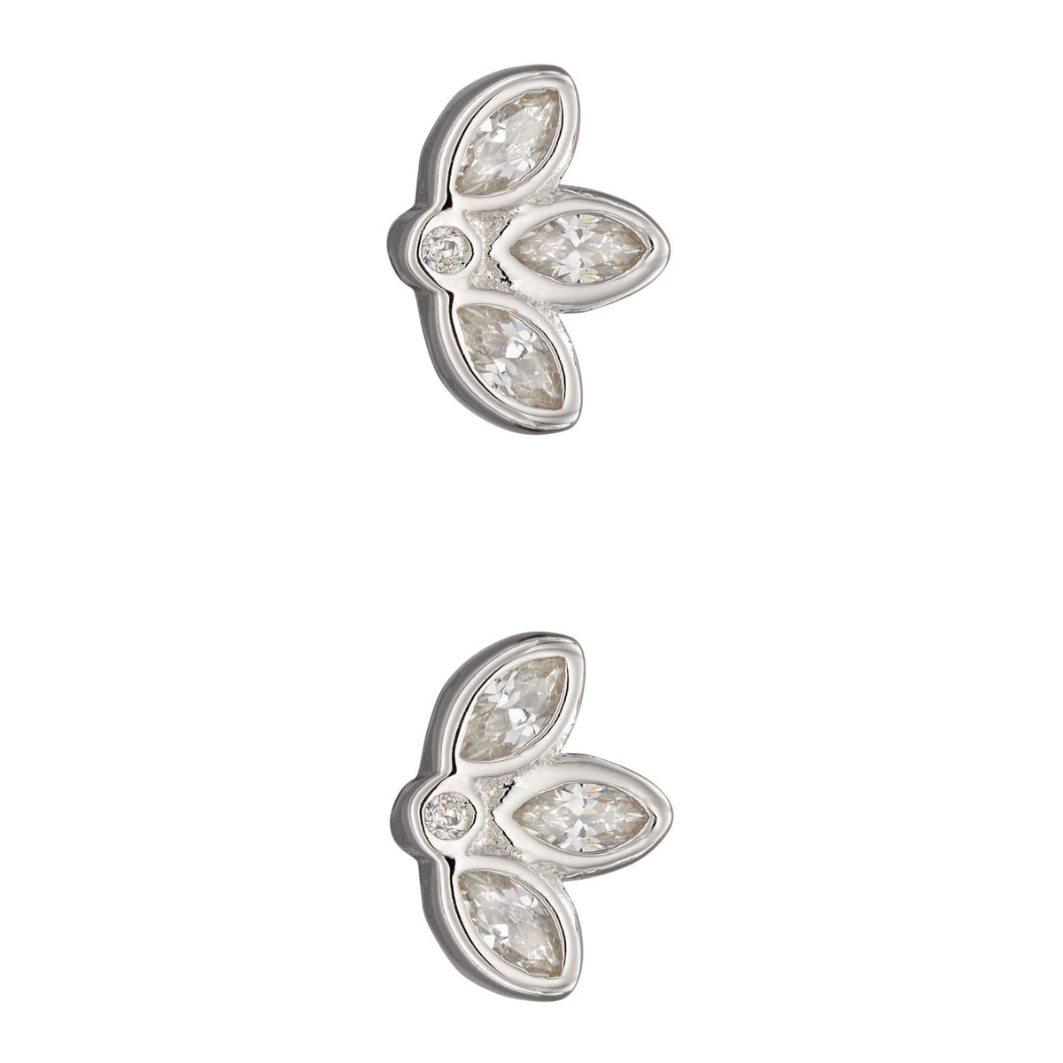 Lotus Flower Stud Earrings Sterling Silver 925 Hallmarked Brand New Boxed
