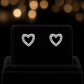 Heart Stud Earrings Sterling Silver 925 Hallmarked British Made Brand New Boxed