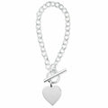 Sterling Silver Heart Bracelet T Bar Design 925 Hallmarked Brand New And Boxed