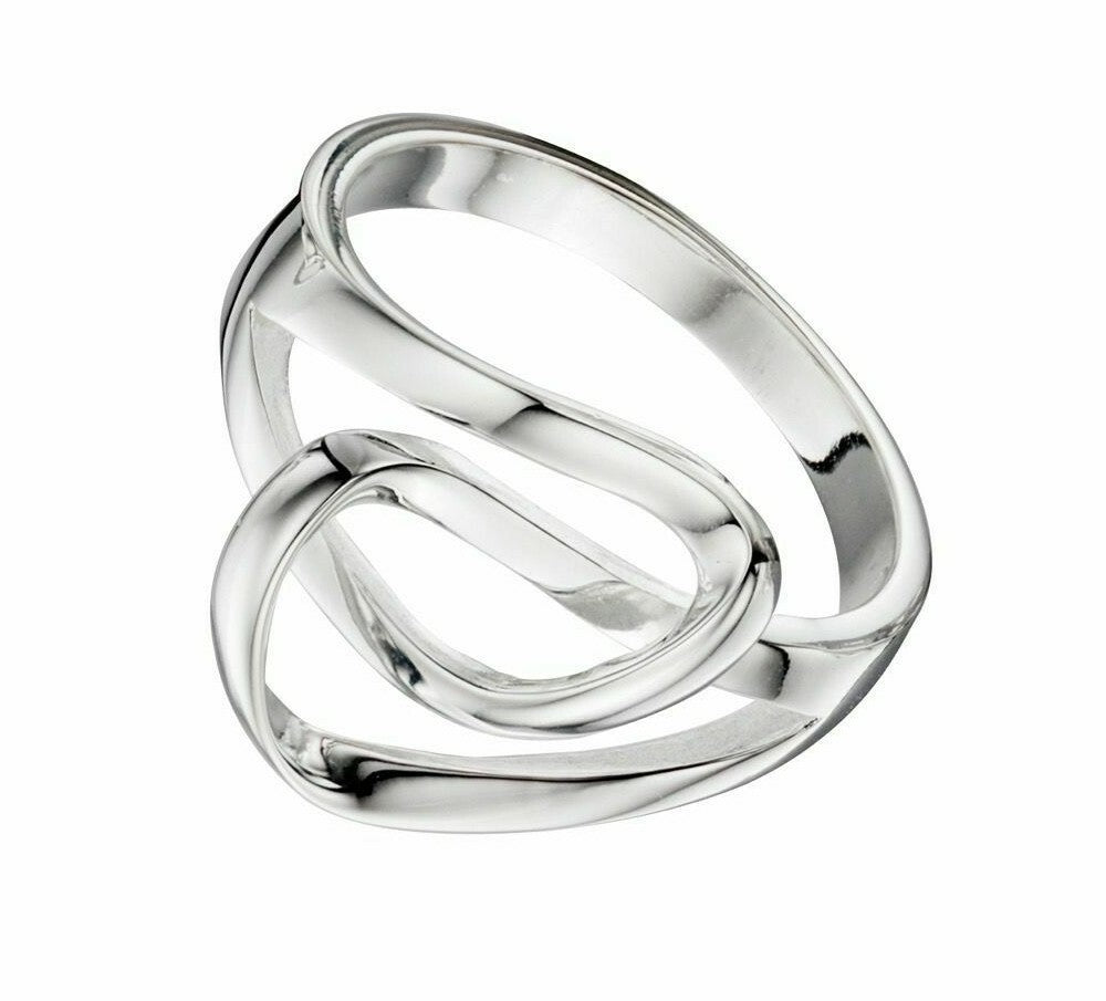 Sterling Silver Double Wrap Ring 925 Hallmarked Size K - S British Made