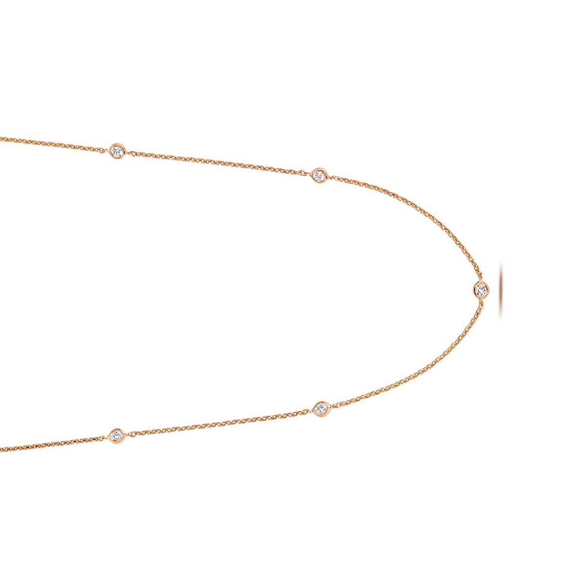 5 Flush Natural Diamond Necklace 18ct Rose Gold Hallmarked British Made