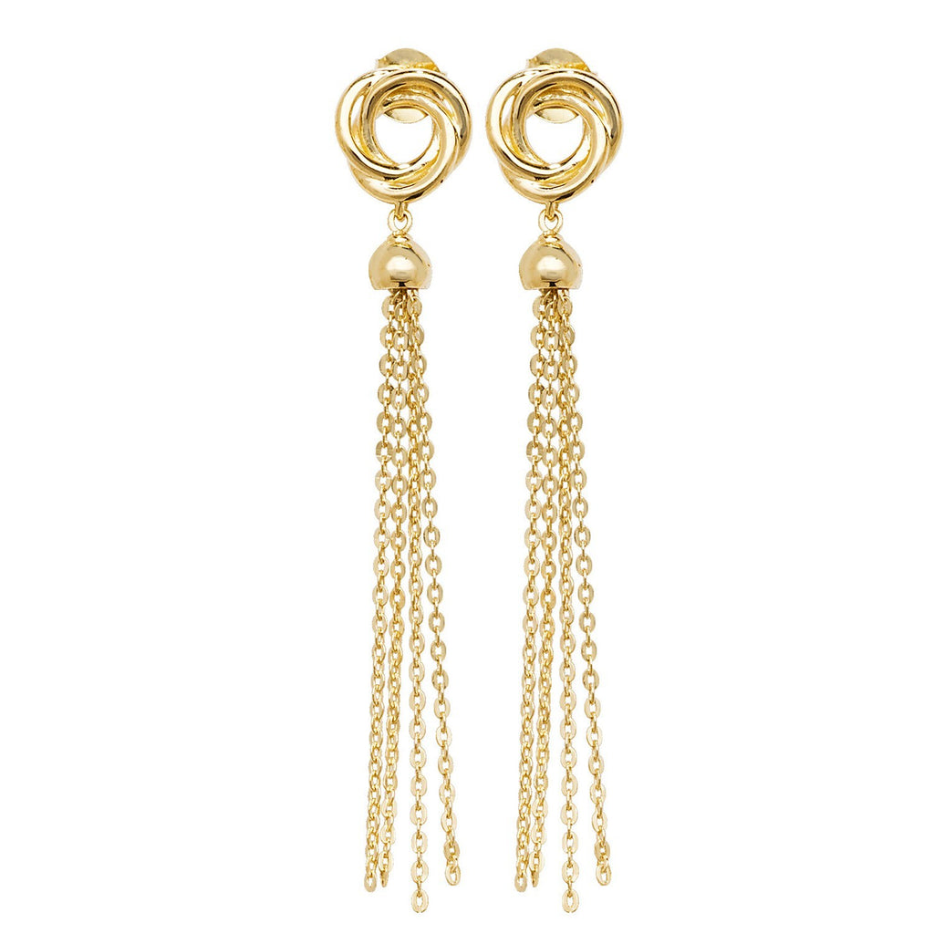 Loop And Chain Drop Earrings 9ct Yellow Gold 375 Hallmarked Brand New Boxed