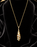 Spiral Drop Pendant with Diamond Detail in 9ct Yellow Gold 375 Hallmarked