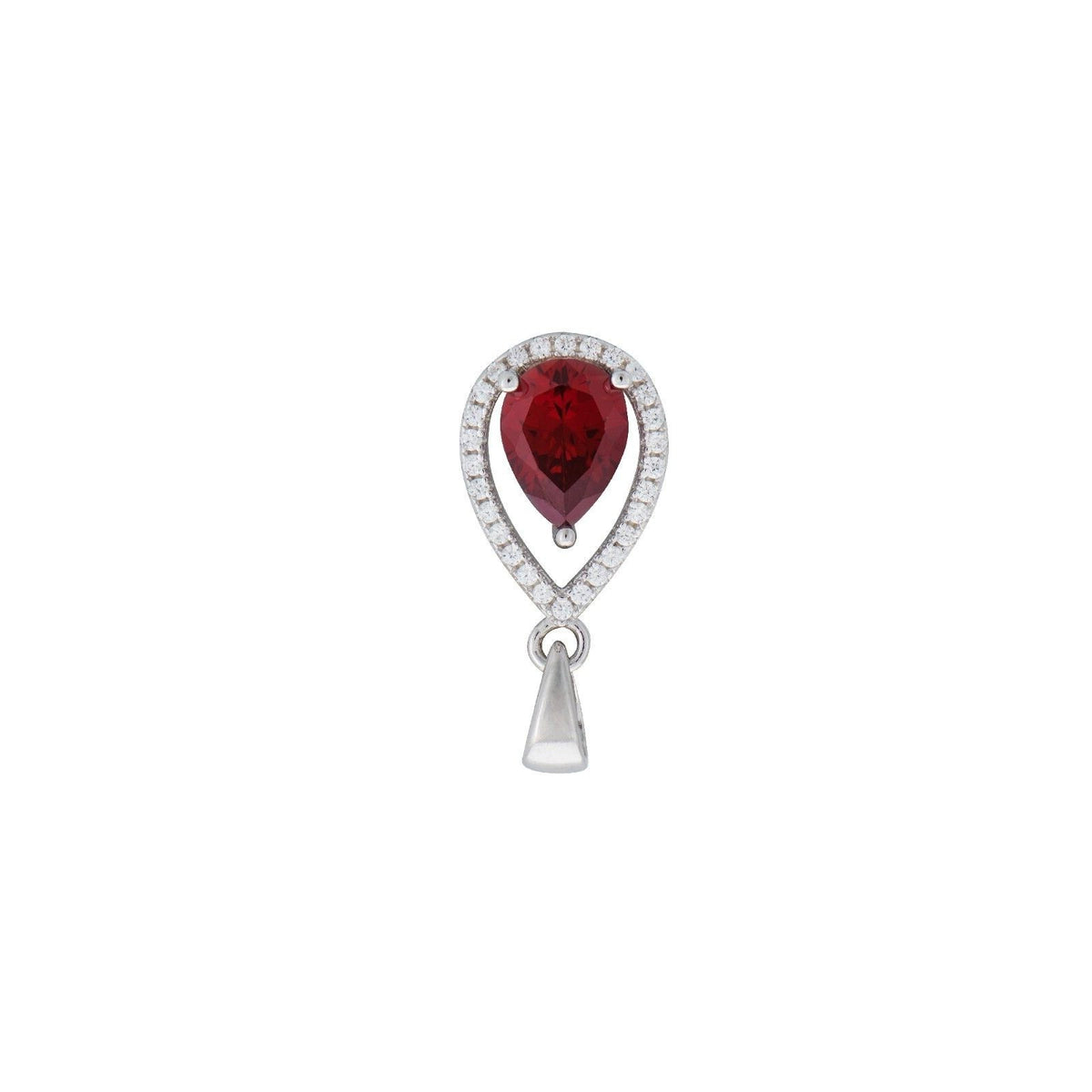 Teardrop Silver Garnet Pendant 925 Hallmarked British Made All Chain Lengths