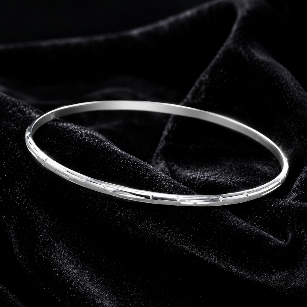 Thin DC Bangle Sterling Silver 925 Hallmarked British Made Brand New