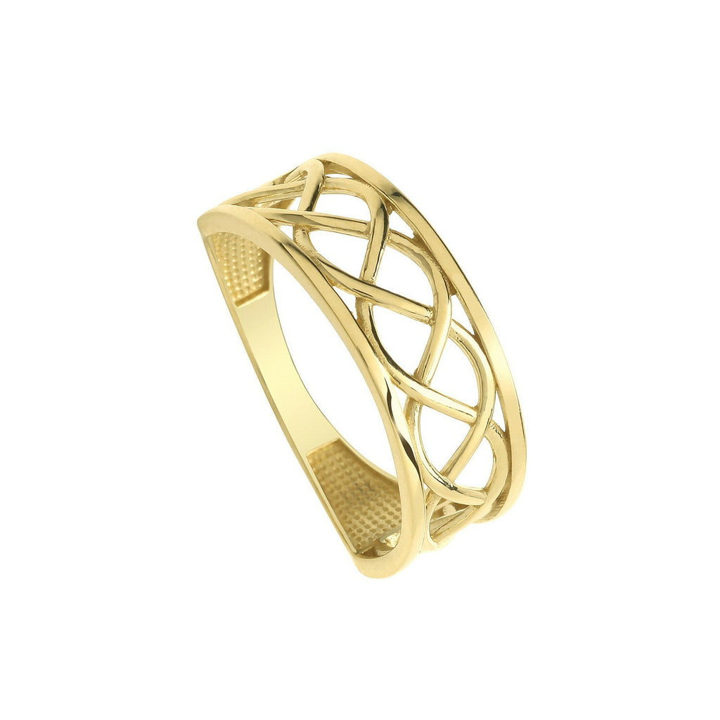Celtic Ring 9ct Yellow Gold 375 Hallmarked Sizes L - Q British Made